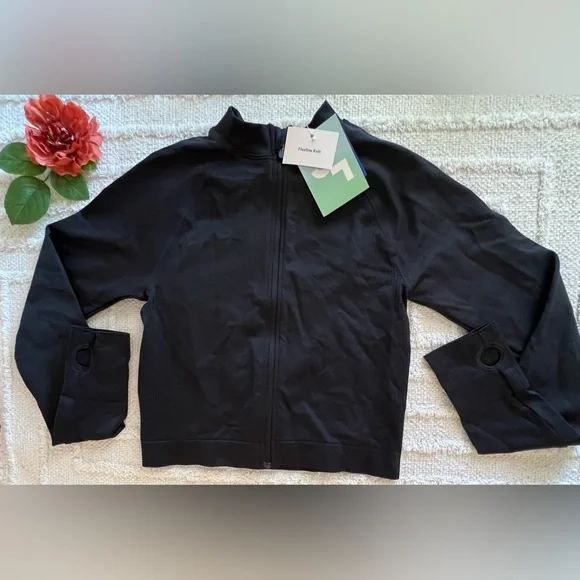 JOYLAB Black Athletic Zipper Seamless Jacket- Size S - Picture 4 of 6